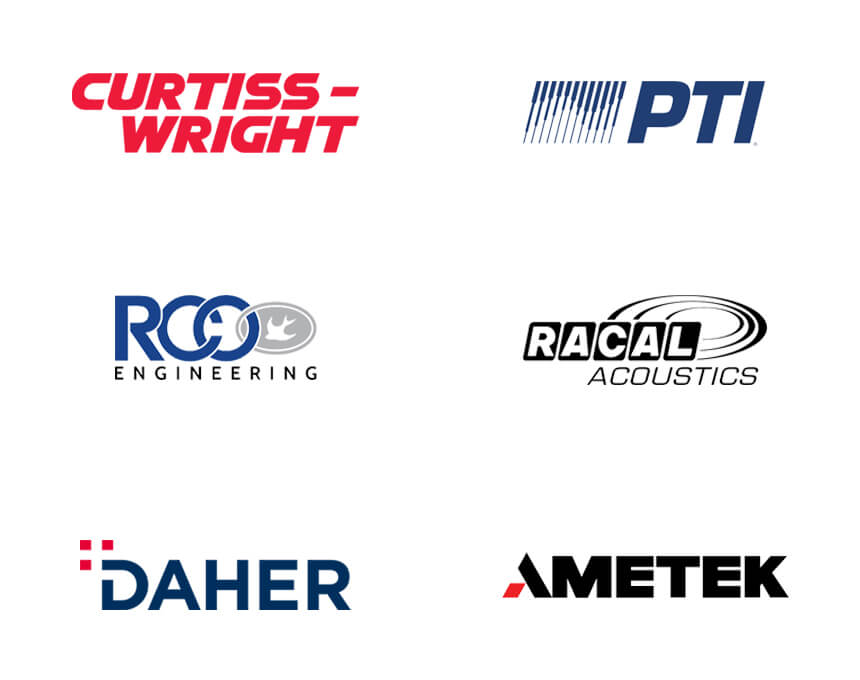 A montage of aerospace and defence manufacturer logos