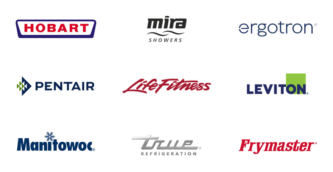 A montage of consumer products manufacturer logos