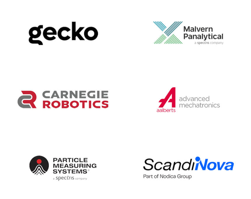 A montage of high tech and electronics manufacturer logos