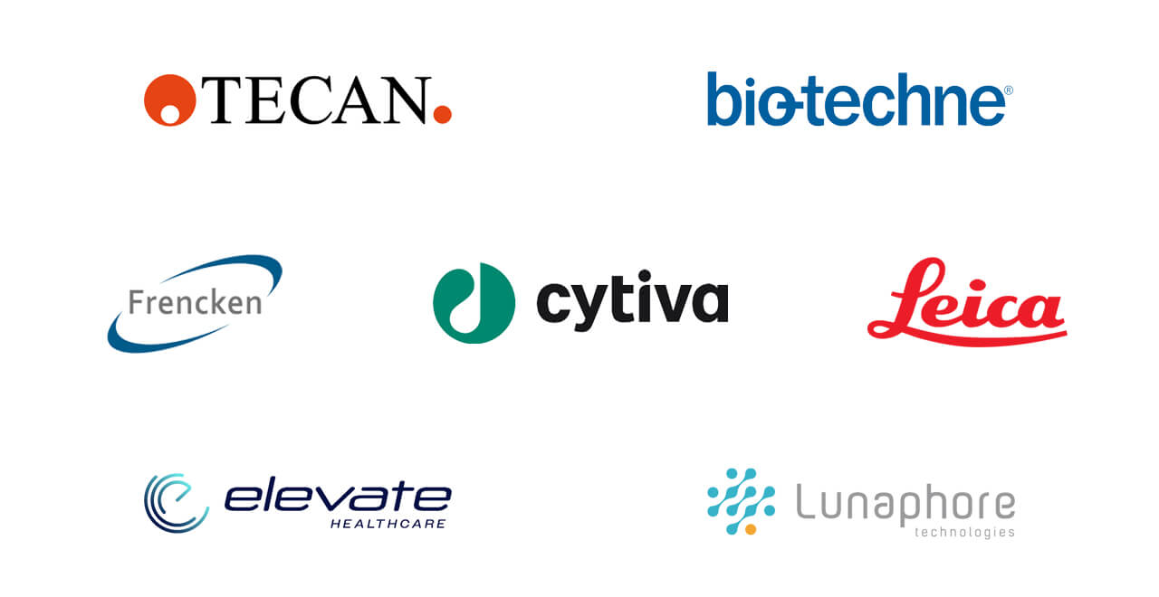 A montage of medical device manufacturer logos