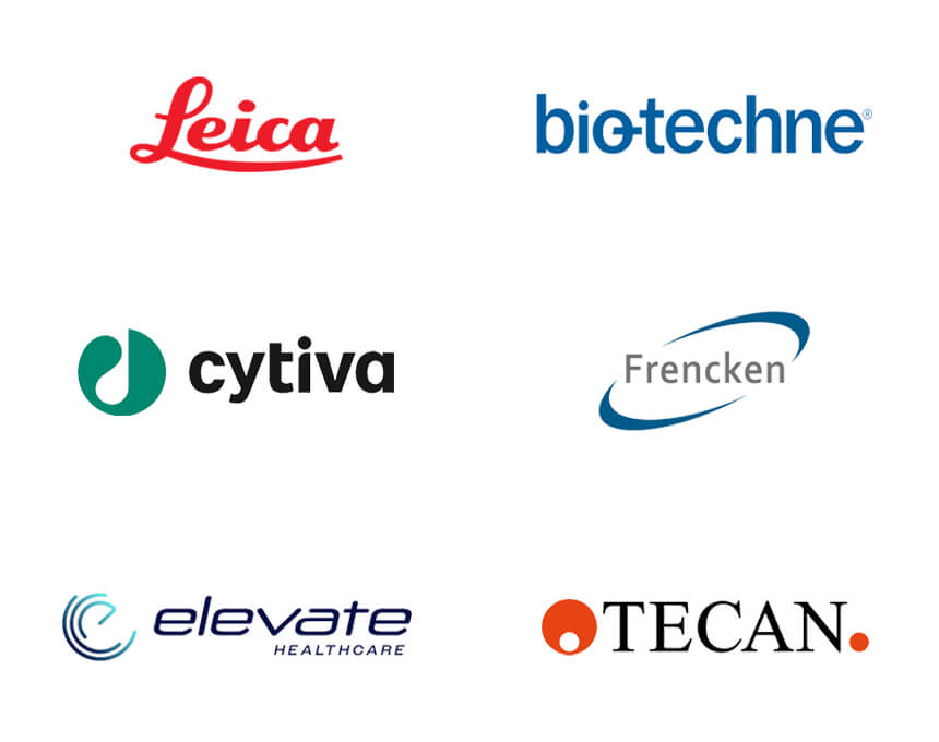A montage of medical device manufacturer logos